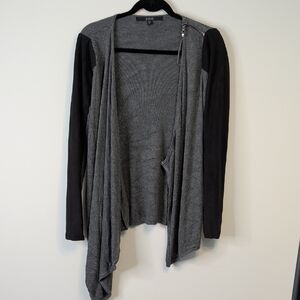 Guess Los Angeles | Chic Asymmetrical Cardigan | Black & Grey | XS
